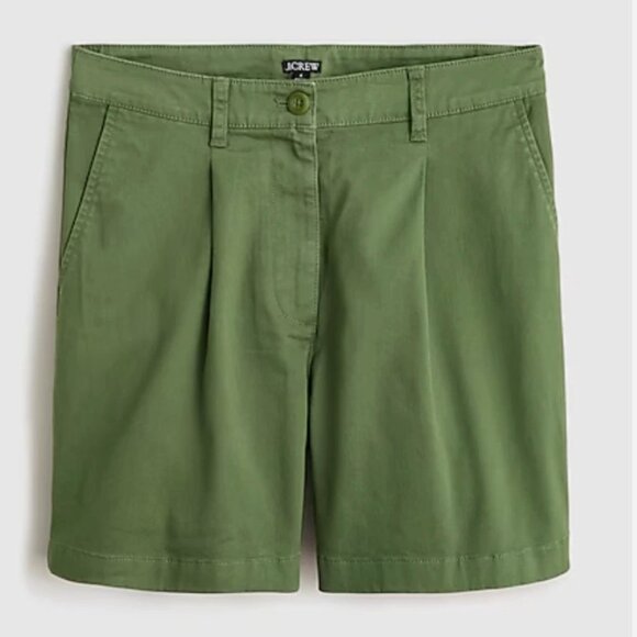 NWOT J.Crew Pleated Capeside Chino Short Utility Green - Size 4 - Picture 5 of 6